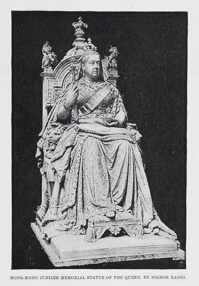Statue of Queen Victoria, designed by Mario Raggi, for Hong Kong. 'The Illustrated London News', 28 January 1893. HPC ref: Bk13-04.