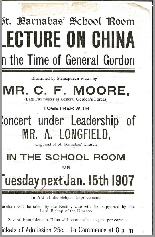 Poster for ‘China in the time of General Gordon. (Royal BC Museum ref: MS-3172).