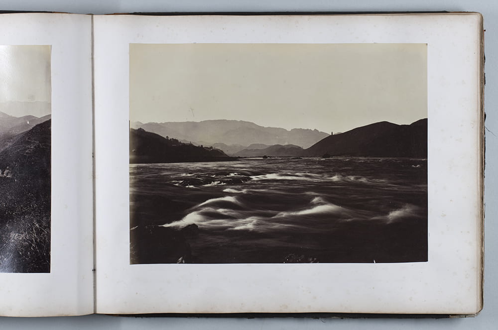 Rapids at Nanping, Fujian, c1870. ‘Freezing’ rapidly flowing water in a photograph was not possible with the slow shutter speeds available at the time. This could make for dreamy waterscapes. See Fr01-098. Photograph by John Thomson. HPC ref: Fr01-p078.