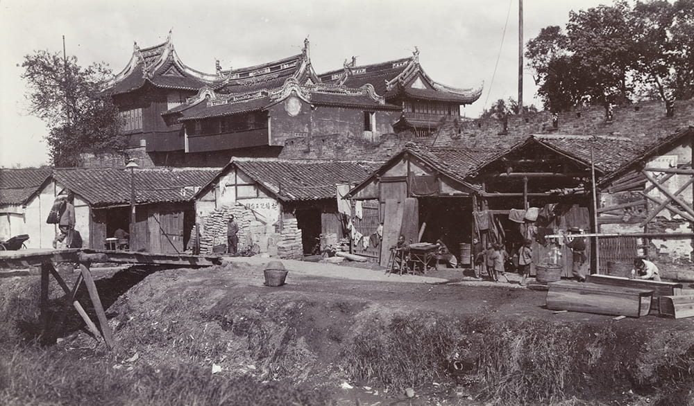 Dajing Pavilion, workshops and city wall, Shanghai, Shanghai, c.1905-1911. HPC ref: GJ01-028.